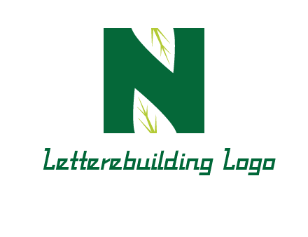 leaves letter n logo