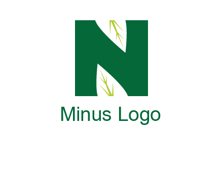 leaves letter n logo