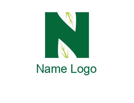leaves letter n logo