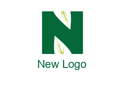 leaves letter n logo