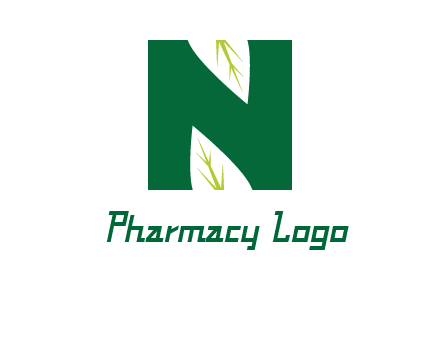 leaves letter n logo