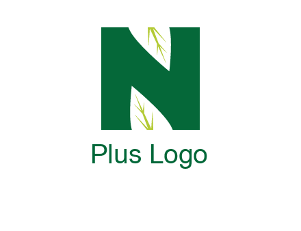 leaves letter n logo