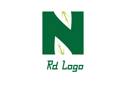 leaves letter n logo