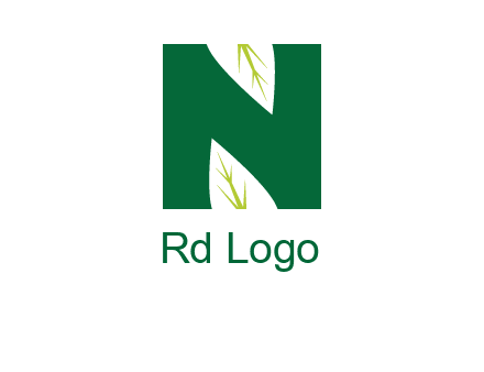 leaves letter n logo