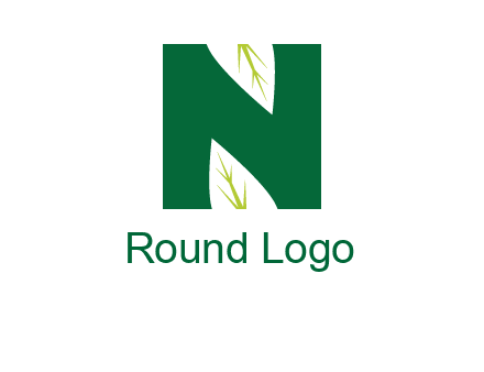 leaves letter n logo