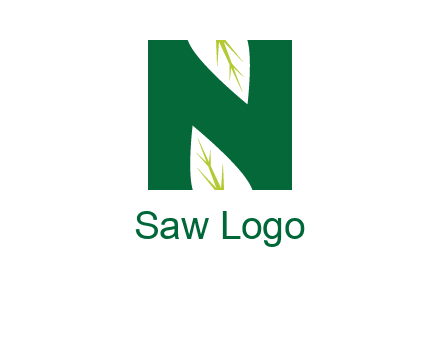leaves letter n logo
