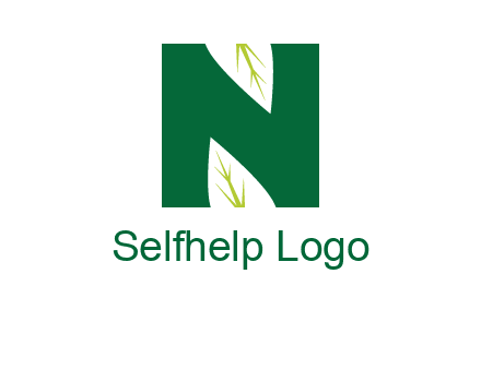 leaves letter n logo