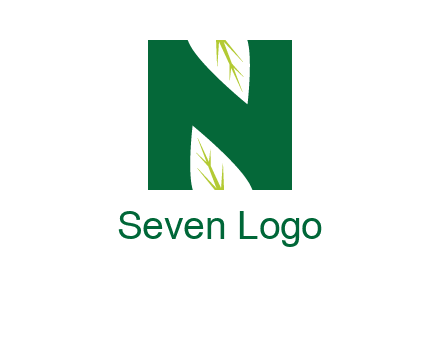 leaves letter n logo