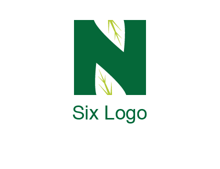 leaves letter n logo