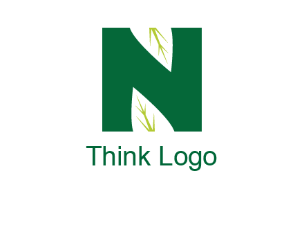 leaves letter n logo