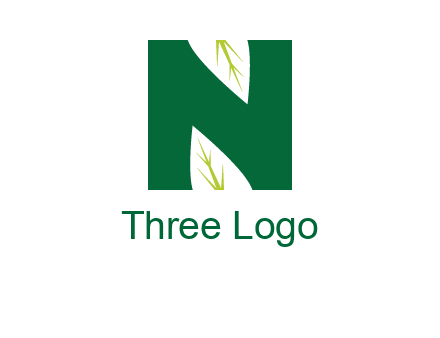 leaves letter n logo