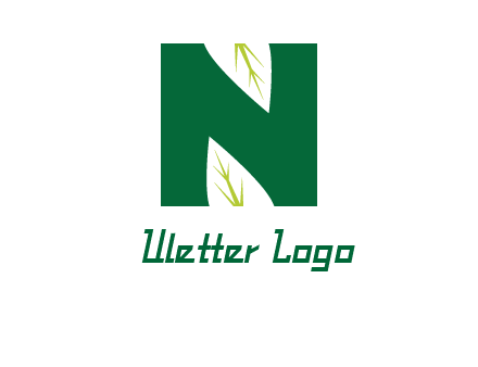 leaves letter n logo