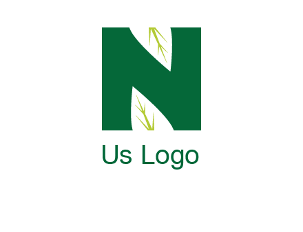 leaves letter n logo
