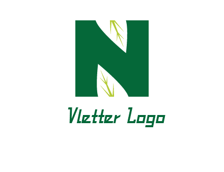 leaves letter n logo