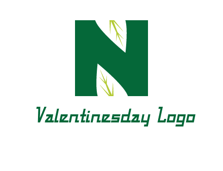leaves letter n logo