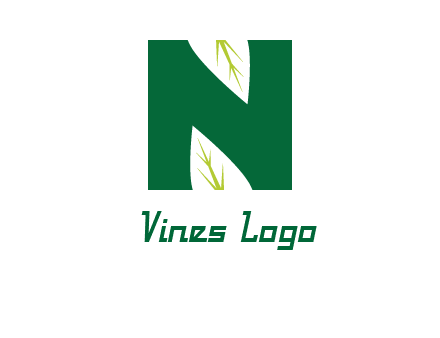 leaves letter n logo