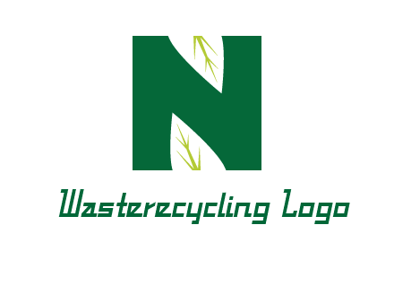leaves letter n logo