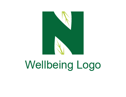 leaves letter n logo