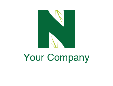 leaves letter n logo