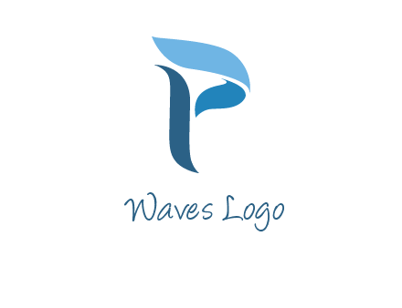 letter P waves logo