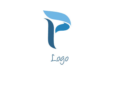 letter P waves logo
