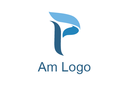 letter P waves logo
