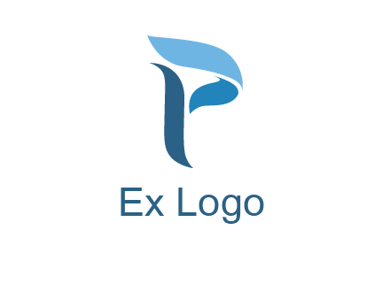 letter P waves logo