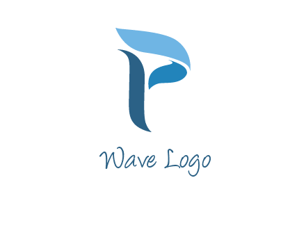 letter P waves logo