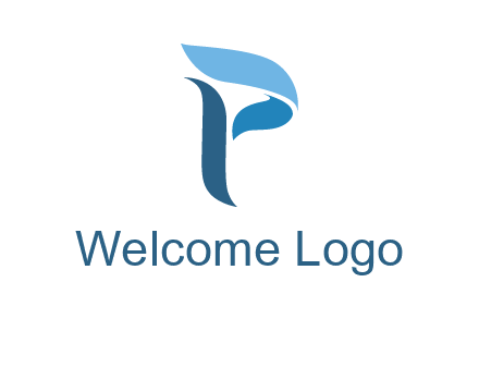 letter P waves logo