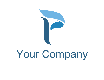 letter P waves logo