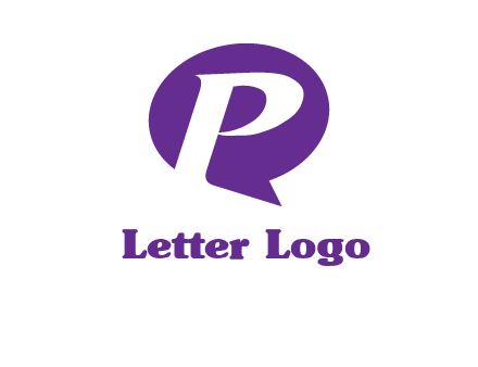 letter P speech bubble logo
