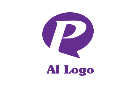 letter P speech bubble logo