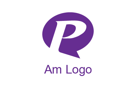 letter P speech bubble logo