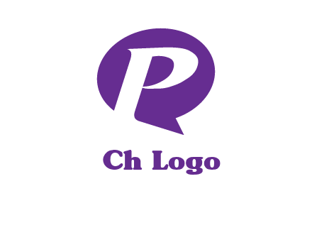 letter P speech bubble logo