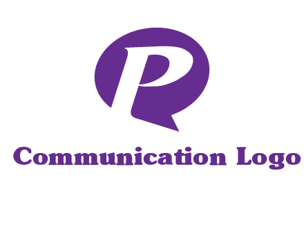 letter P speech bubble logo