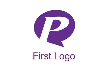 letter P speech bubble logo
