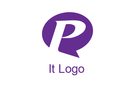 letter P speech bubble logo