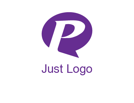 letter P speech bubble logo