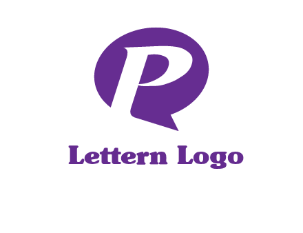 letter P speech bubble logo