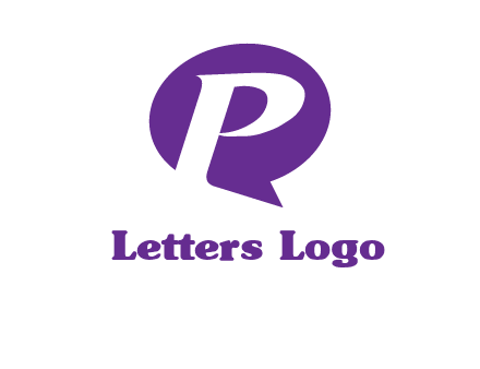 letter P speech bubble logo