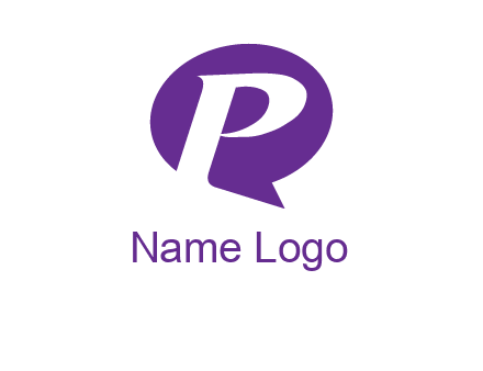 letter P speech bubble logo