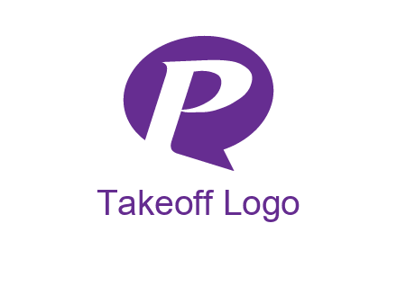 letter P speech bubble logo
