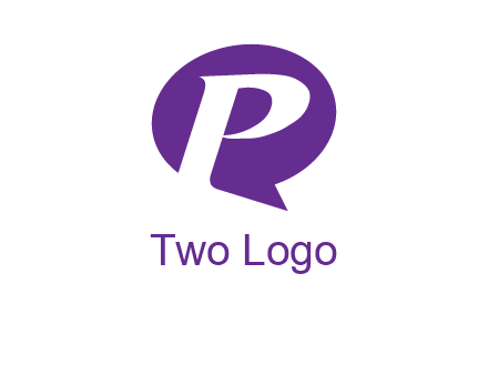 letter P speech bubble logo