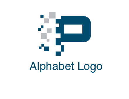 letter p pixels logo