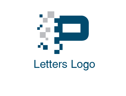 letter p pixels logo