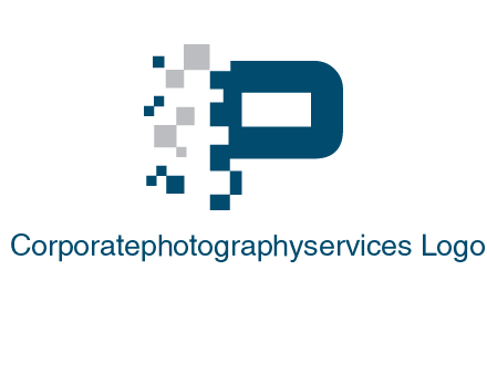 letter p pixels logo