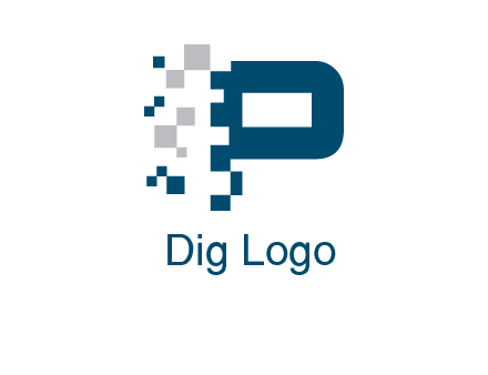 letter p pixels logo