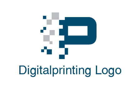 letter p pixels logo