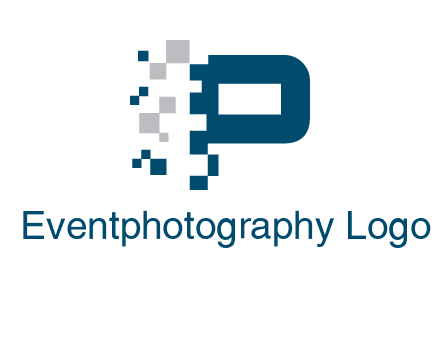 letter p pixels logo