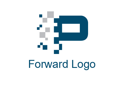 letter p pixels logo